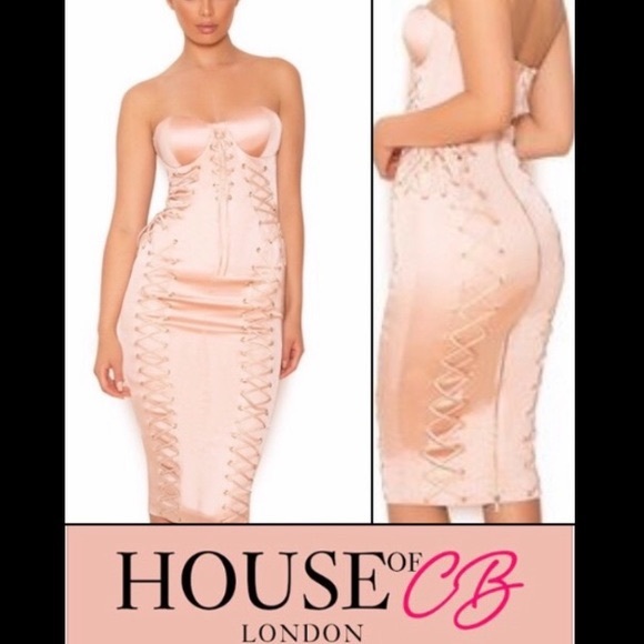 House of CB Bustier Corset Lace Up Dress - Picture 1 of 2